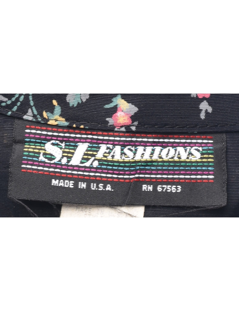 Floral Pattern Jumpsuit - M