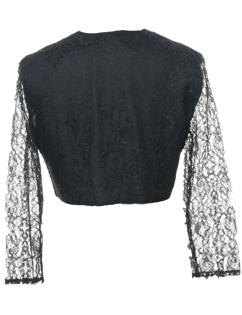 Floral Pattern Lace Bolero Jacket - M