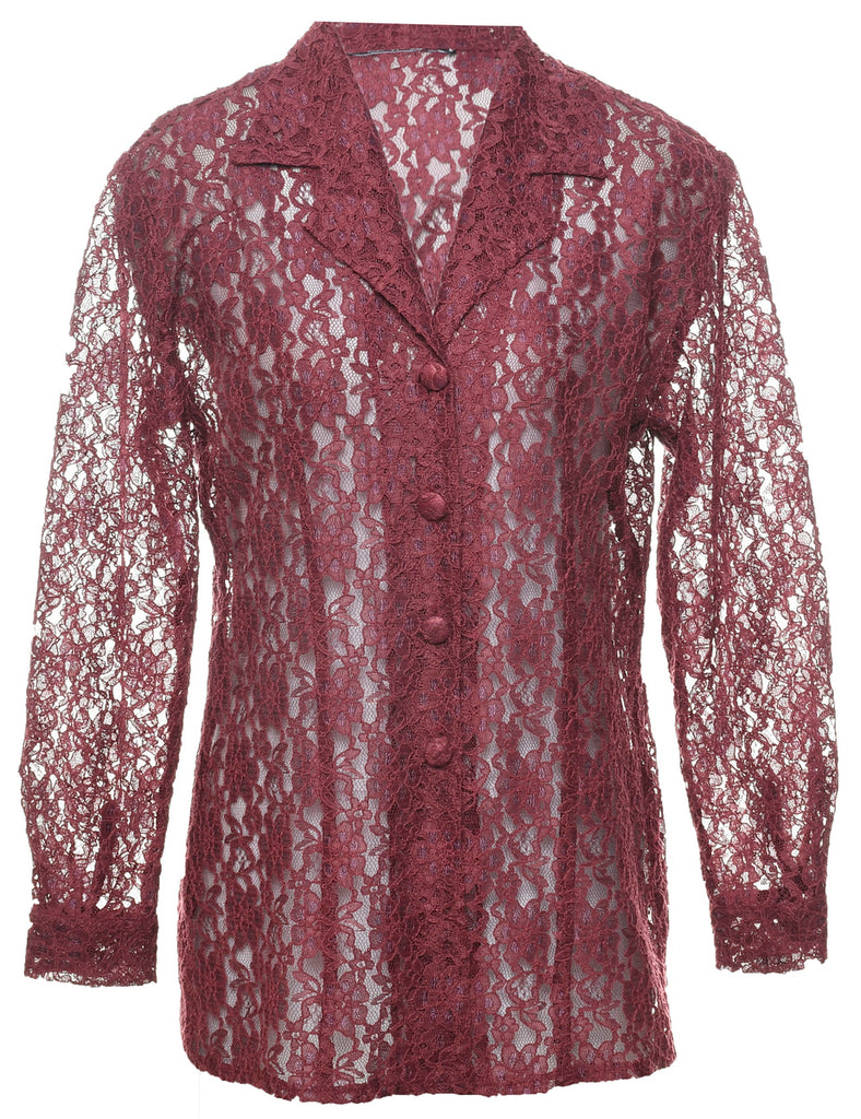 Floral Pattern Lace Evening Jacket - M