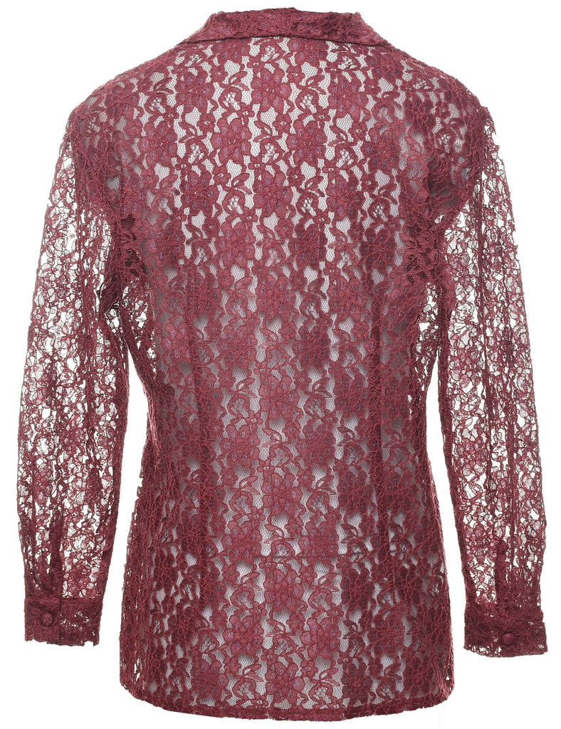 Floral Pattern Lace Evening Jacket - M