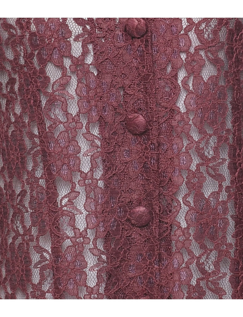 Floral Pattern Lace Evening Jacket - M