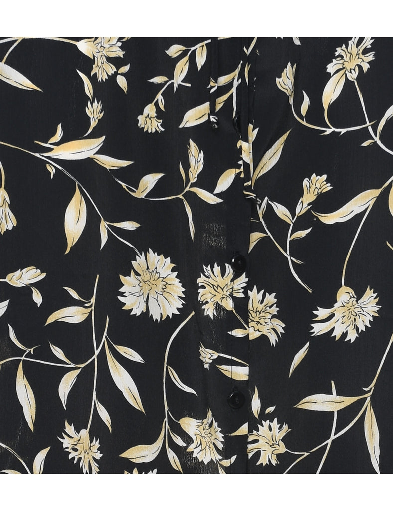 Floral Pattern Maxi Skirt - M