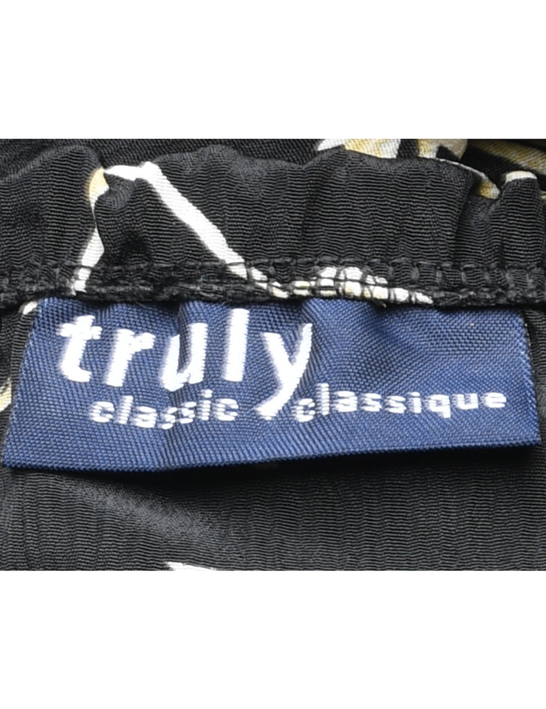 Floral Pattern Maxi Skirt - M