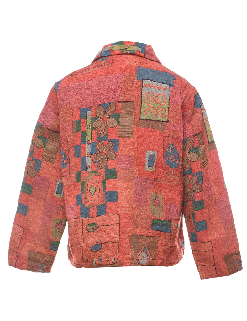 Floral Pattern Multi-Colour Abstract Pattern Tapestry Jacket - M