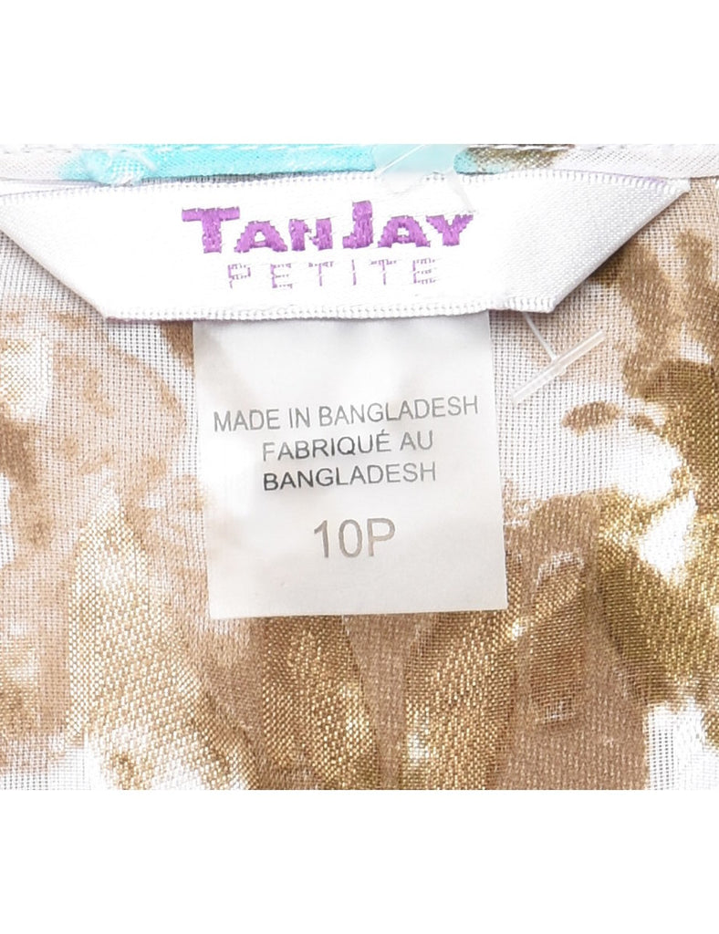 Floral Pattern Multi-Colour Cropped Jacket - L