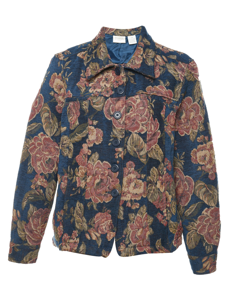 Floral Pattern Multi-Colour Tapestry Jacket - M