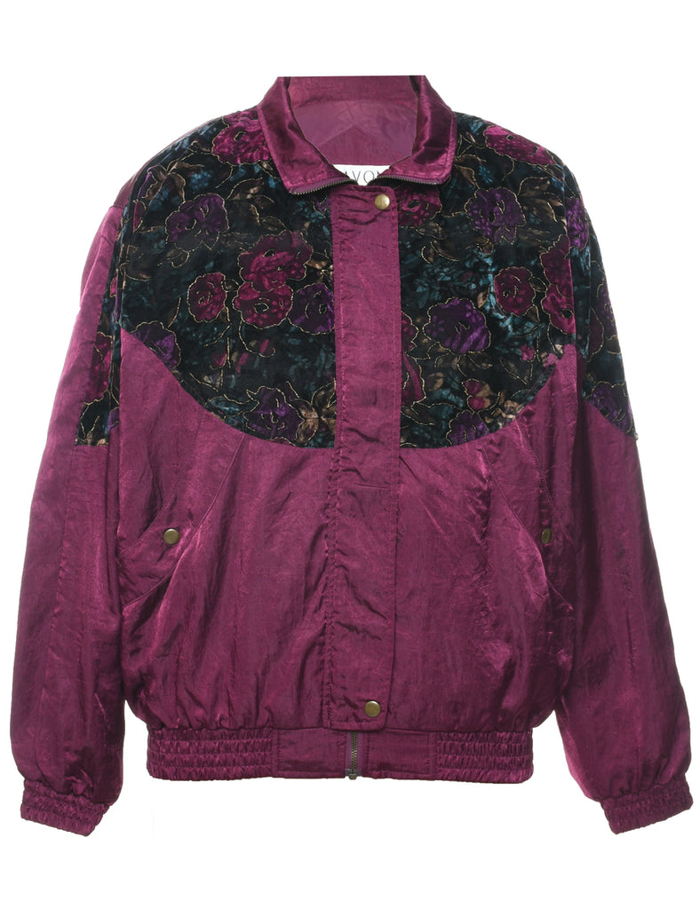 Floral Pattern Nylon Jacket - L