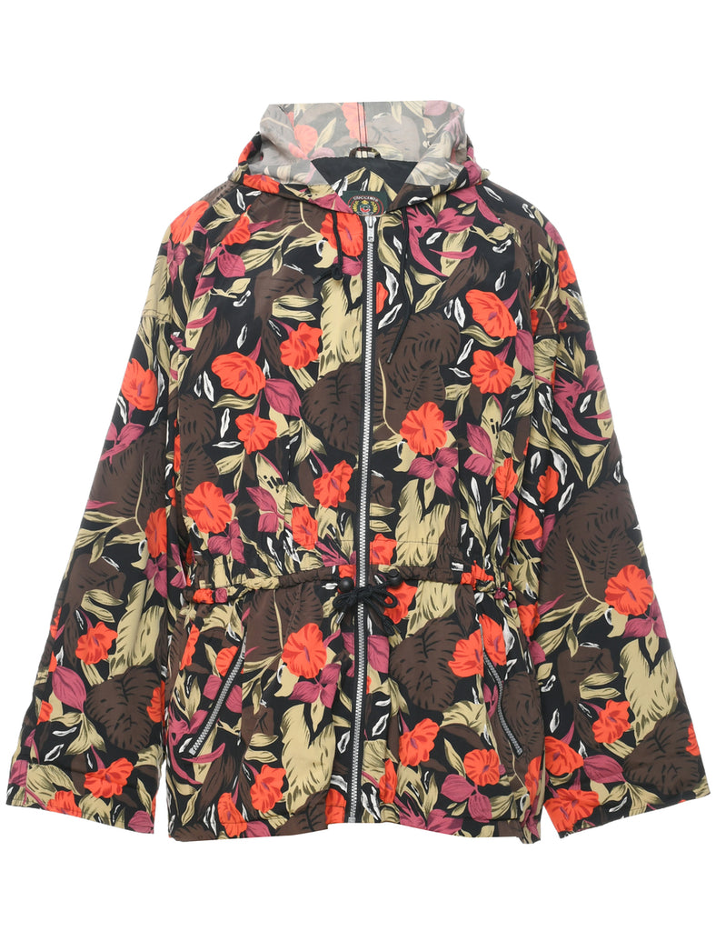 Floral Pattern Nylon Jacket - M