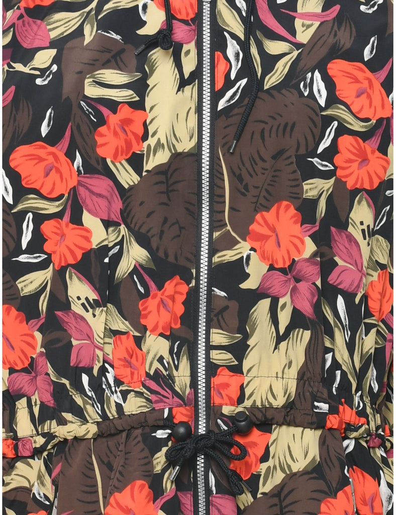 Floral Pattern Nylon Jacket - M
