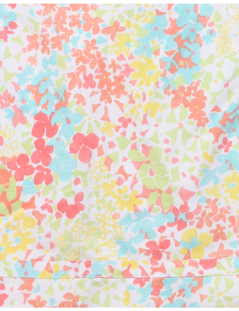 Floral Pattern Pencil Skirt - M