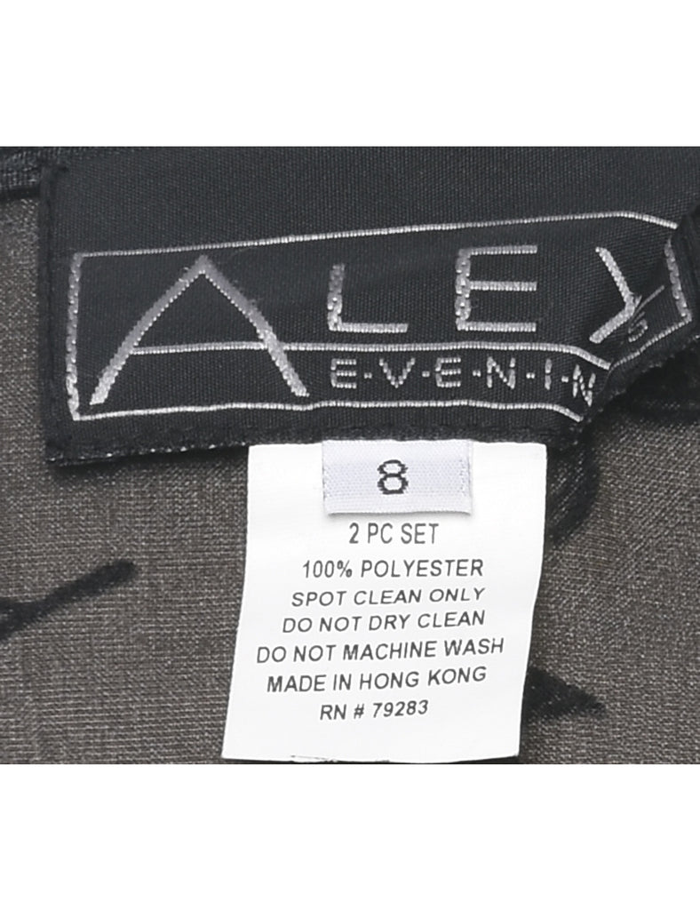 Floral Pattern Sheer Effect 1990s Evening Jacket - M