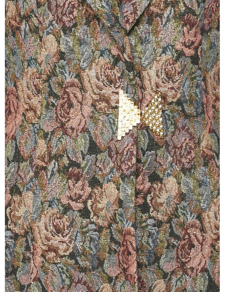 Floral Pattern Tapestry Jacket - M