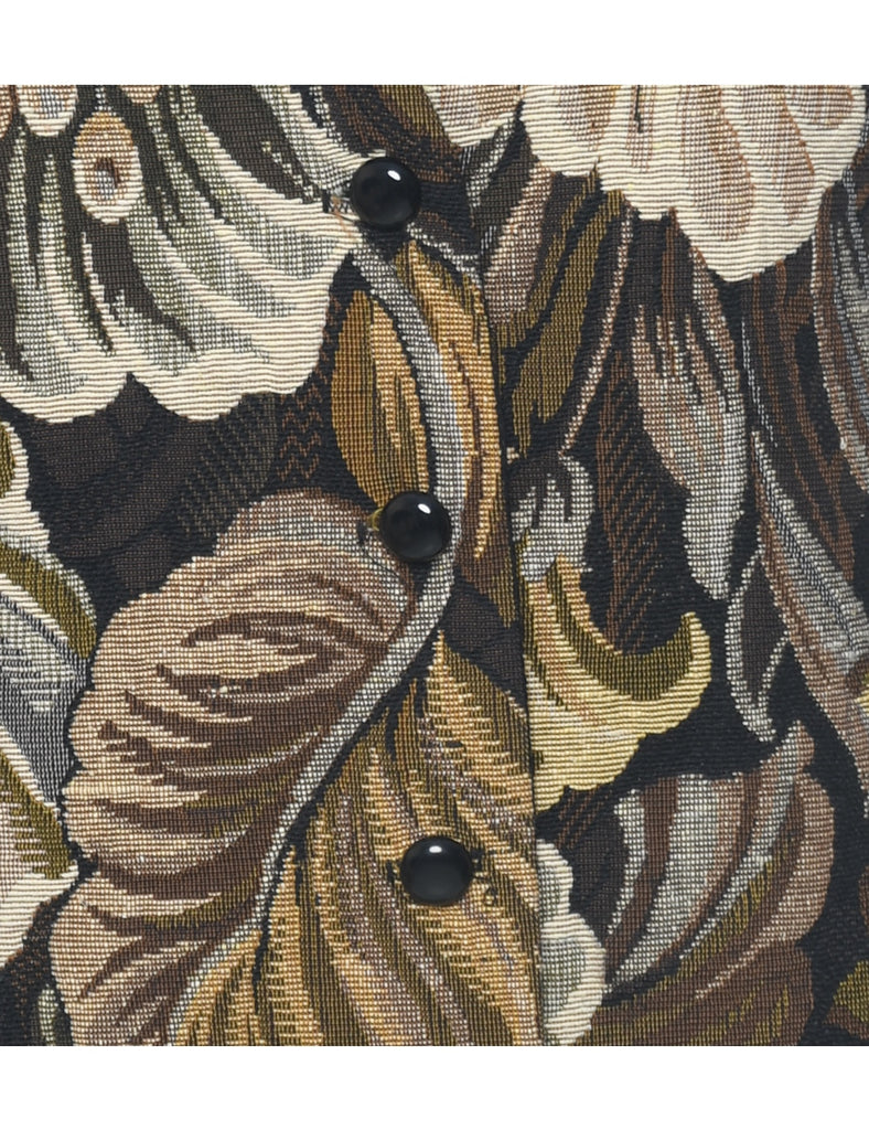 Floral Pattern Tapestry Waistcoat - M