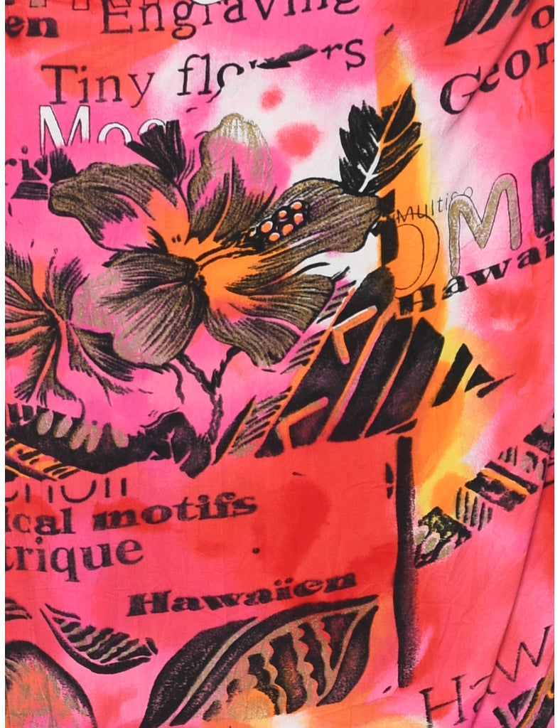 Floral Pattern Tiered Skirt - L