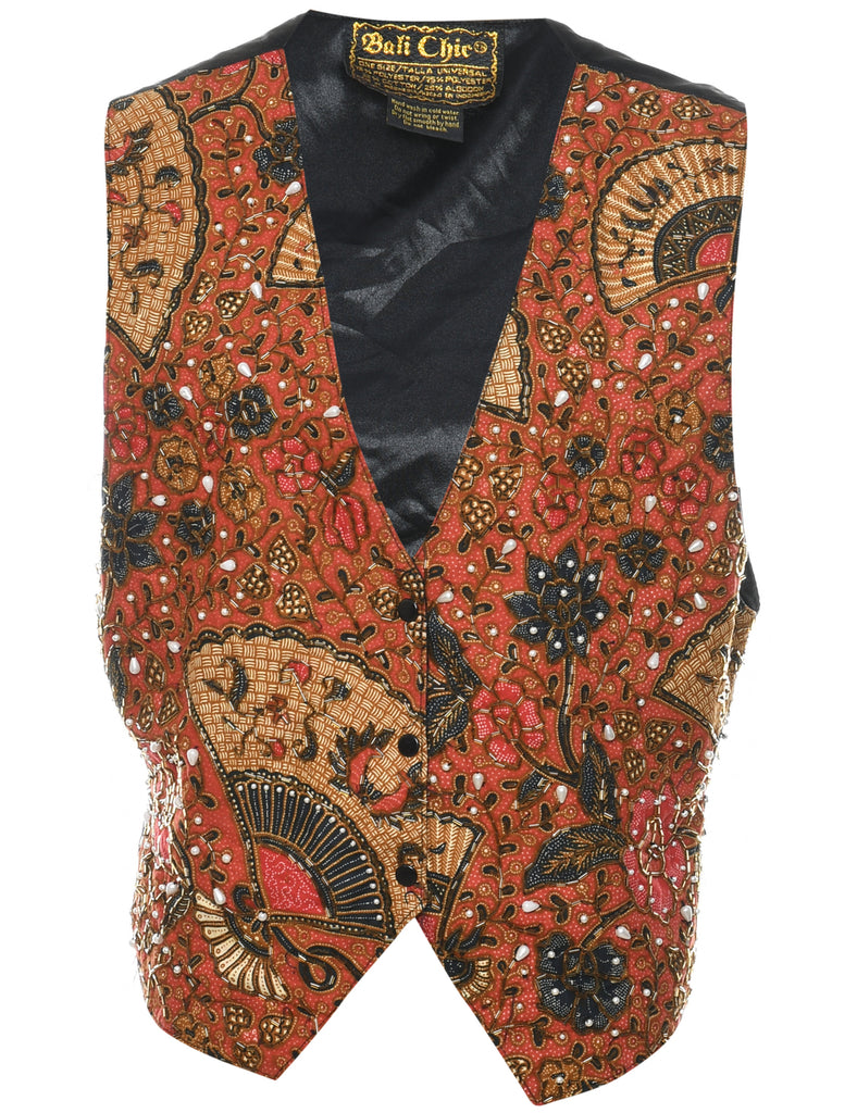 Floral Pattern Waistcoat - XL