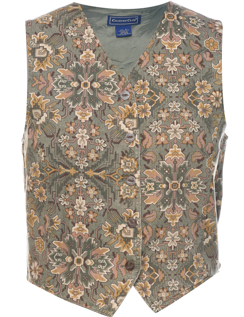 Floral Pattern Waistcoat - S