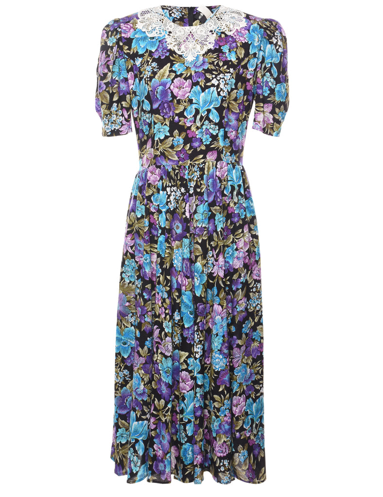 Floral Print Dress - L