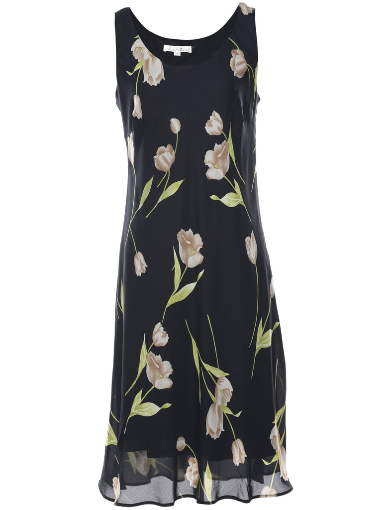 Floral Print Dress - L