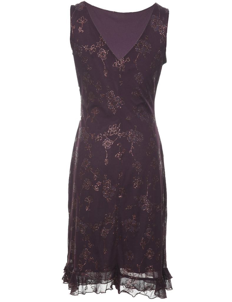 Floral Print Evening Dress - M