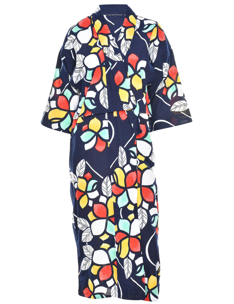 Floral Print Full Length Kimono - L