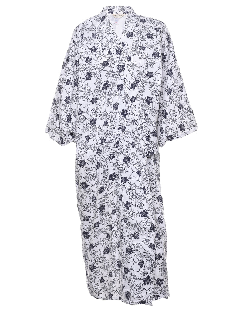 Floral Print Full Length Kimono - M