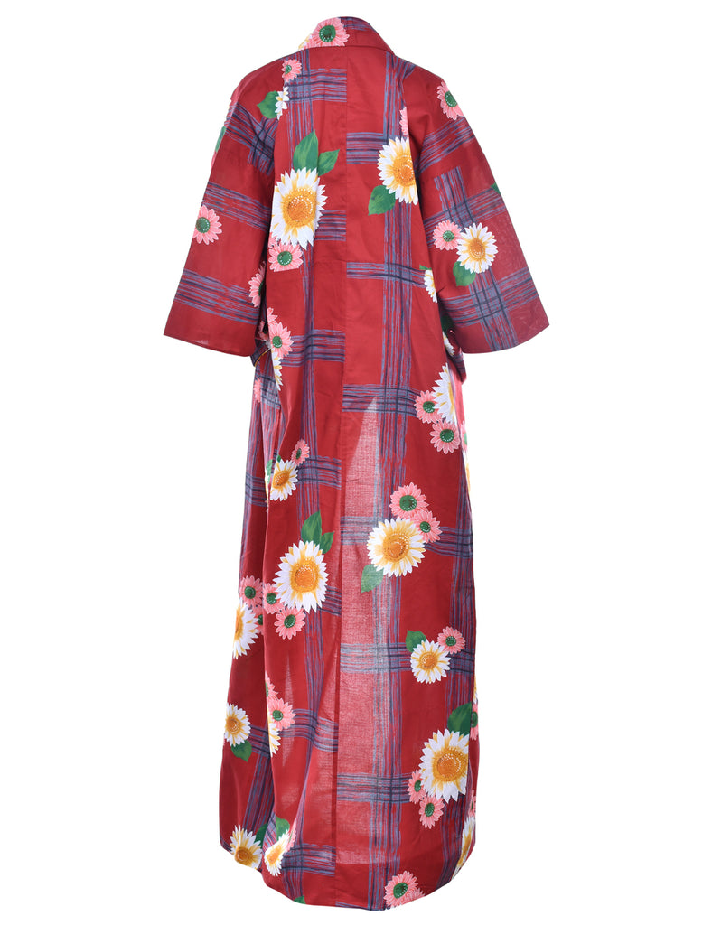 Floral Print Full Length Kimono - L