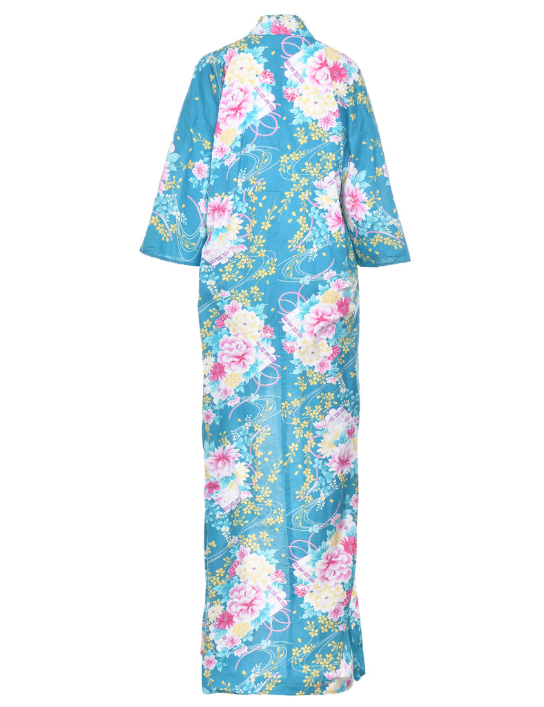 Floral Print Full Length Kimono - L