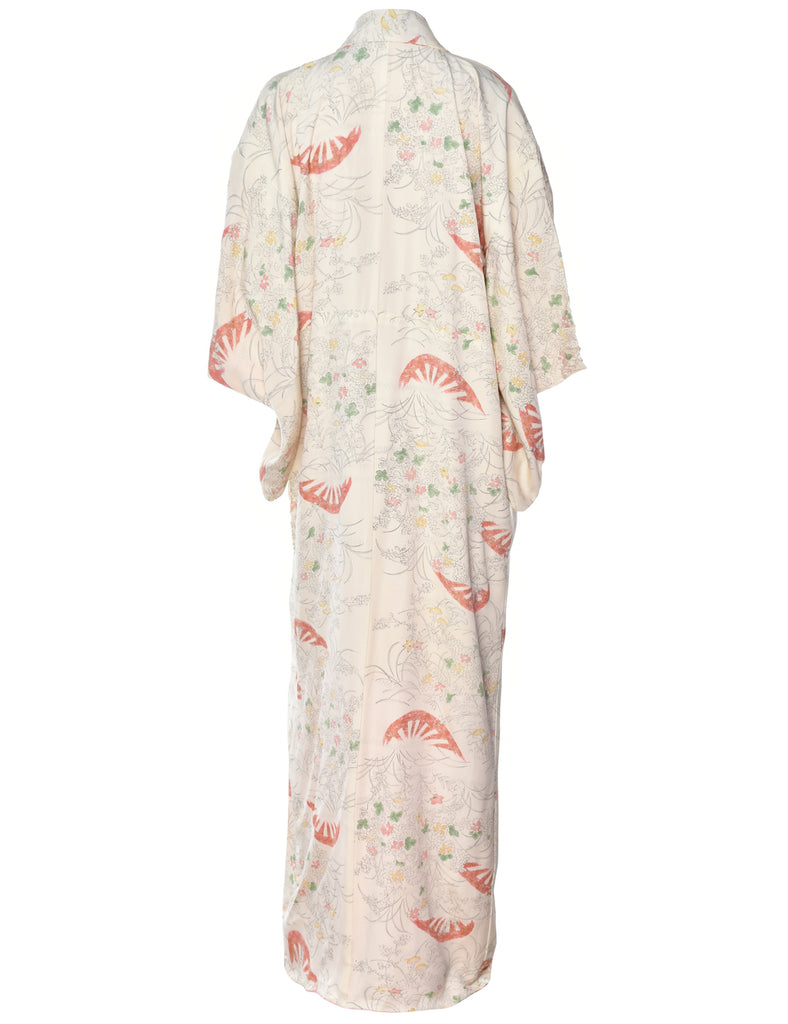 Floral Print Full Length Kimono - L