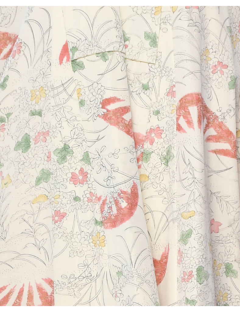 Floral Print Full Length Kimono - L