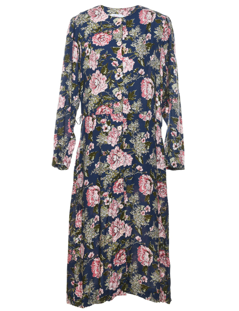 Floral Print Maxi Dress - L