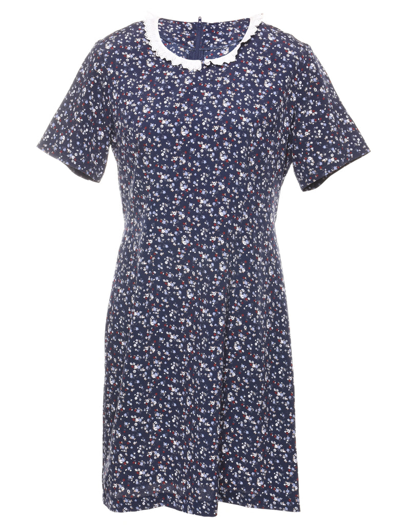 Floral Print Mini Dress - M