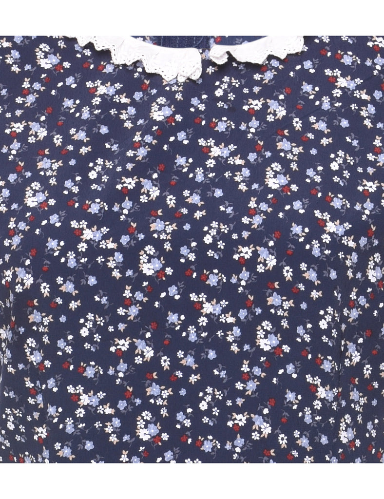 Floral Print Mini Dress - M