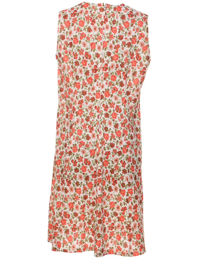 Floral Print Multi-Colour 1960s Dress - L