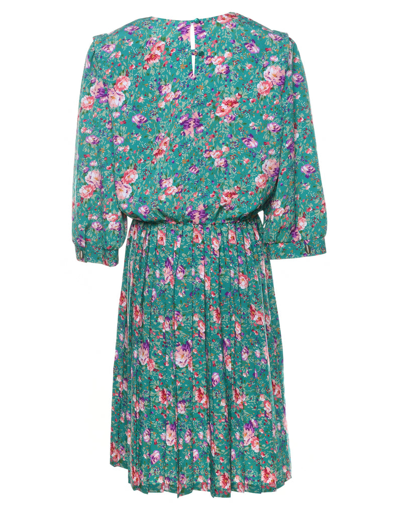 Floral Print Multi-Colour Blouson Dress - L