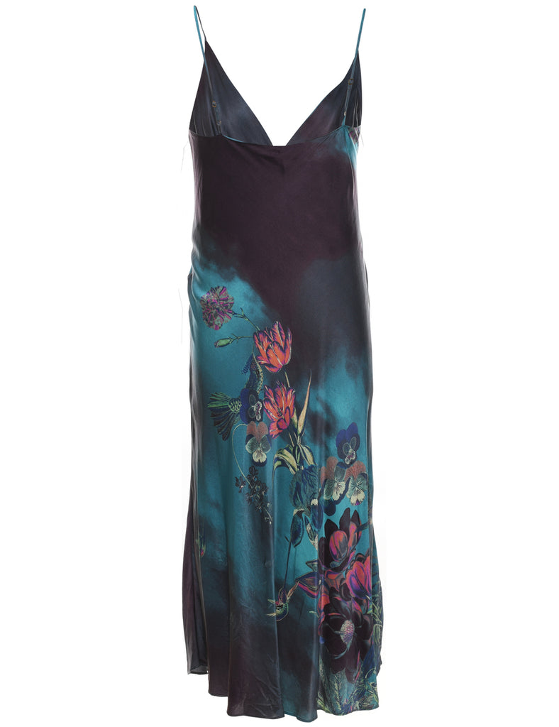 Floral Print Multi-Colour Strappy Slip Dress - M