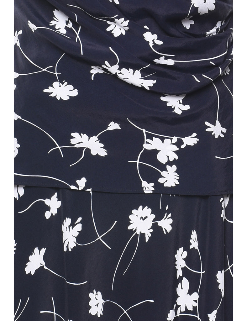 Floral Print Peplum Dress - S