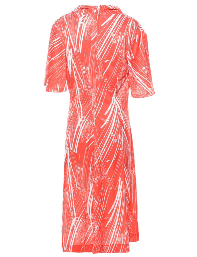 Floral Print Red Dress - M