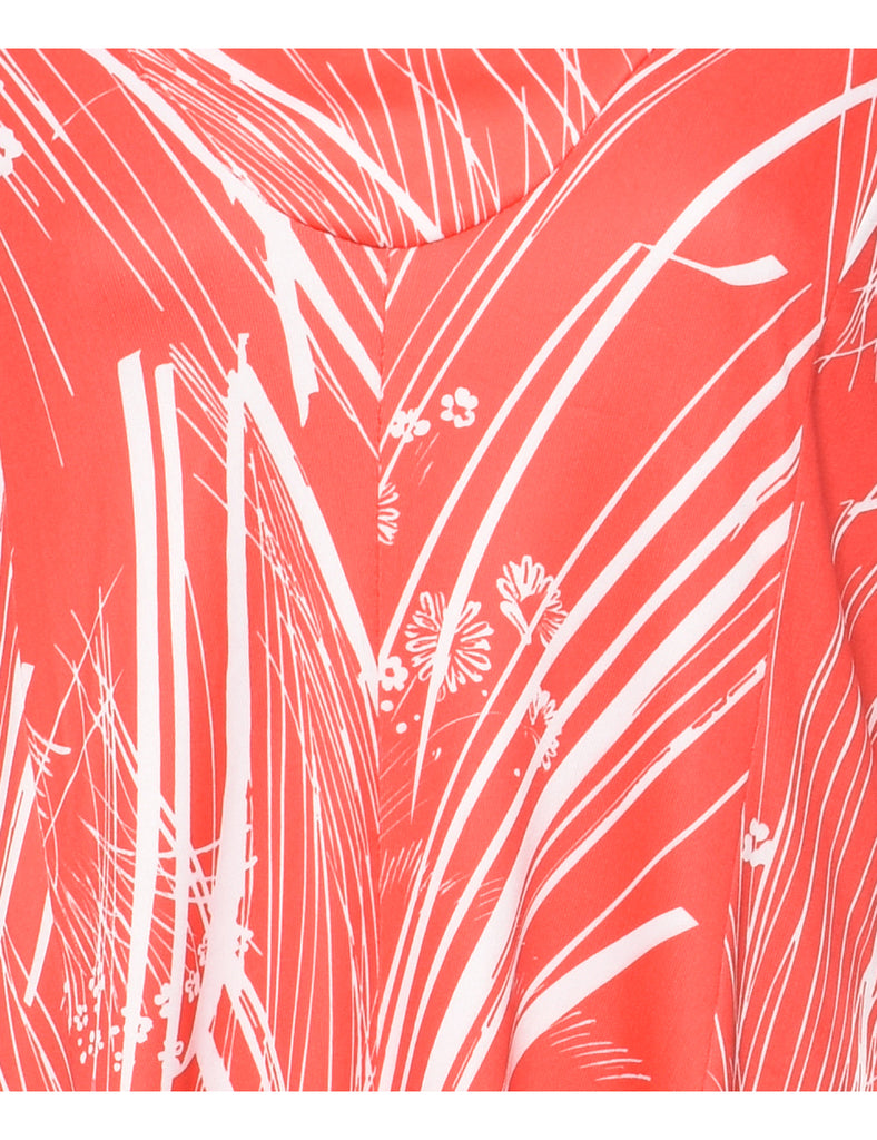 Floral Print Red Dress - M