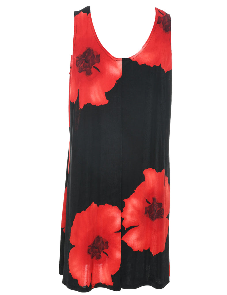 Floral Print Shift Dress - L