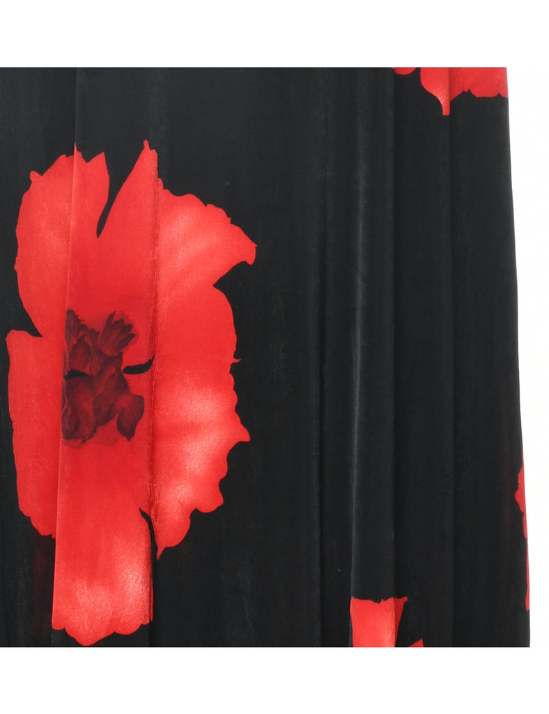 Floral Print Shift Dress - L