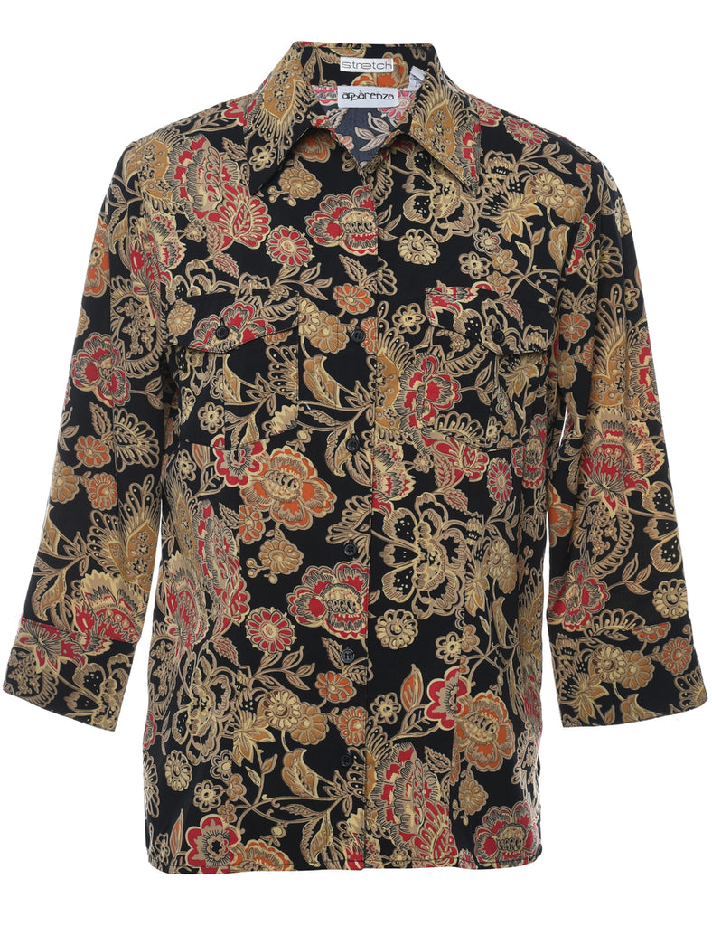 Floral Print Shirt - L