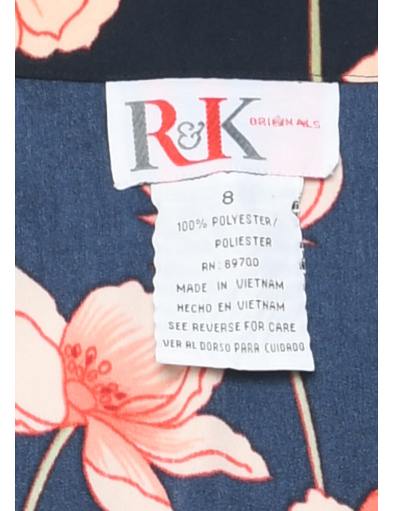 Floral Print Shirt Dress - M