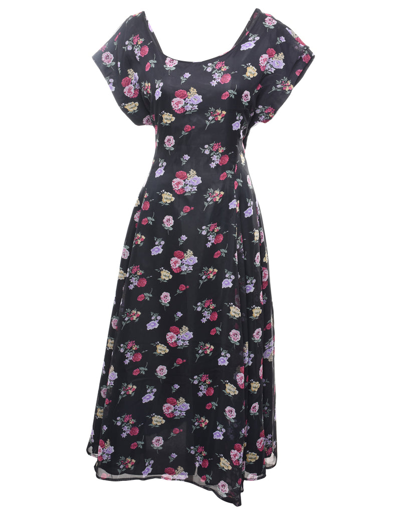 Floral Print Skater Dress - S