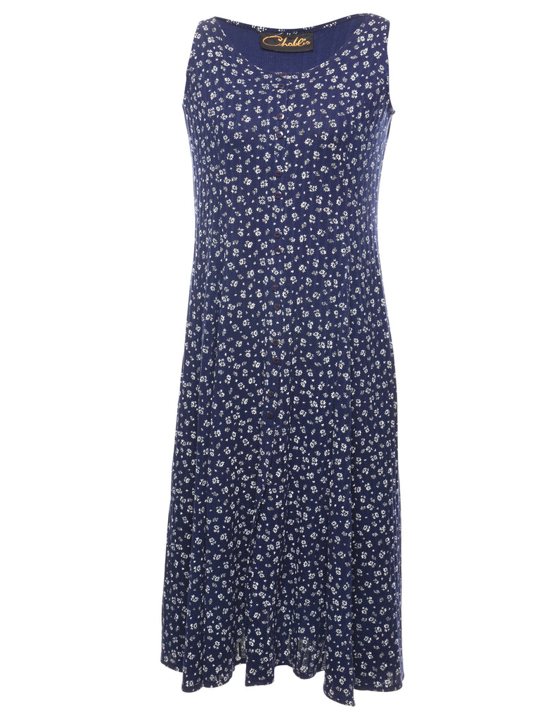 Floral Print Sleevelesss Dress - S