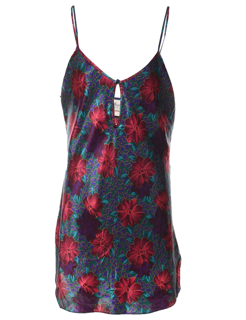 Floral Print Strappy Multi-Colour Slip Dress - L