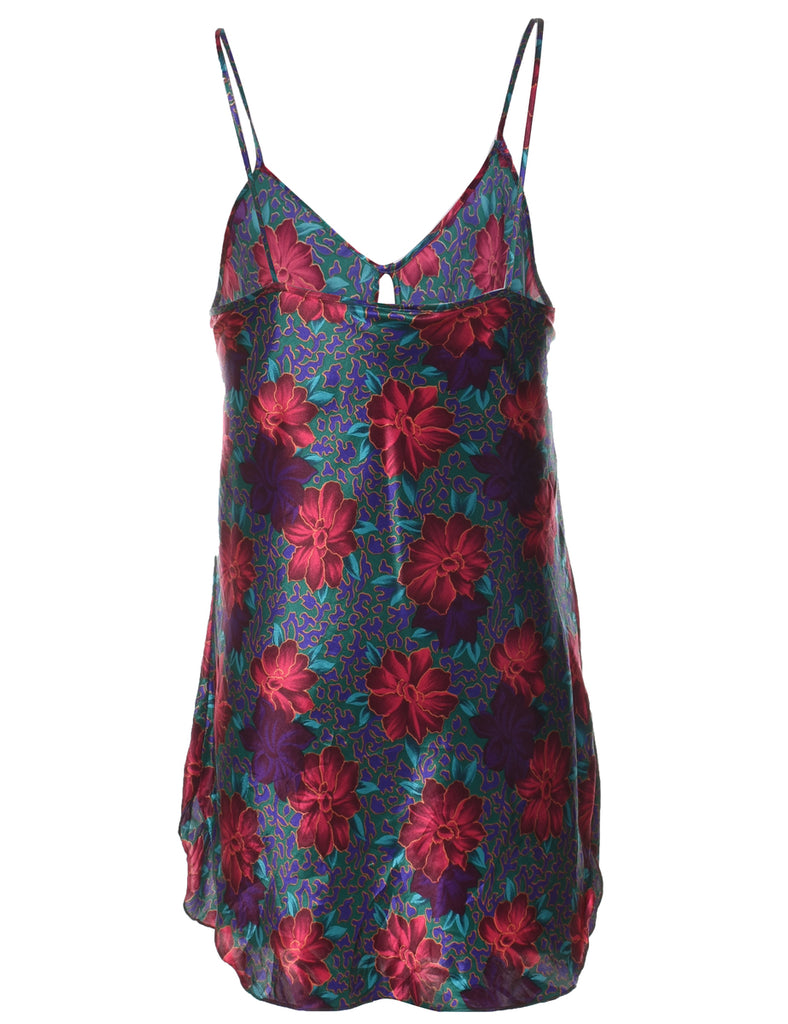 Floral Print Strappy Multi-Colour Slip Dress - L