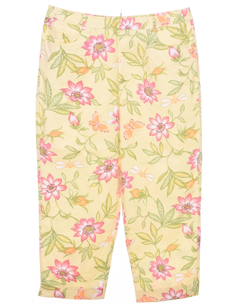 Floral Print Trousers - W35 L25