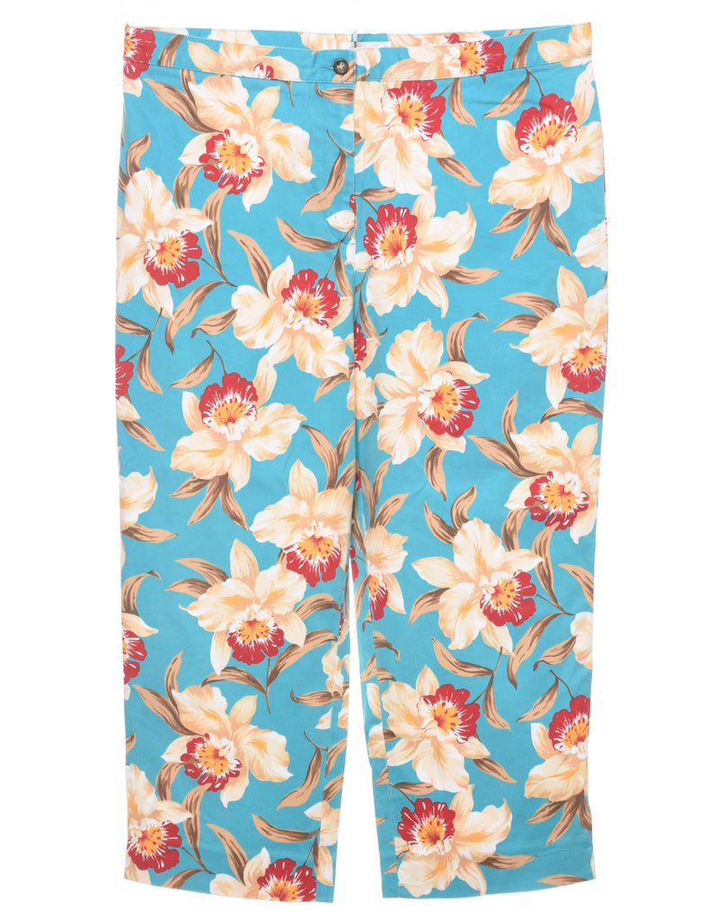 Floral Print Trousers - W36 L23