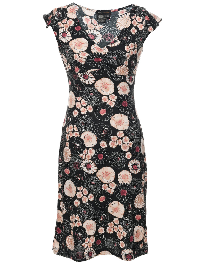 Floral Print Y2K Dress - M