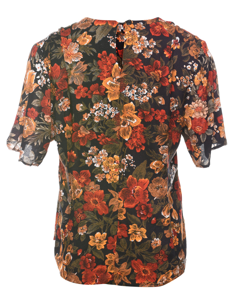 Floral Printed Multi-Colour Top - M